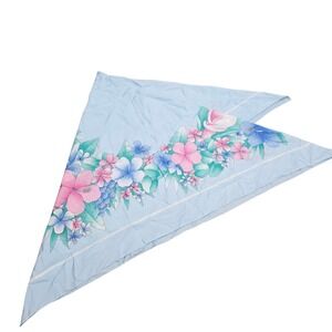 JP Collections Floral Scarf Blue Pink Green Bandana Italy Square Grandma Cottage